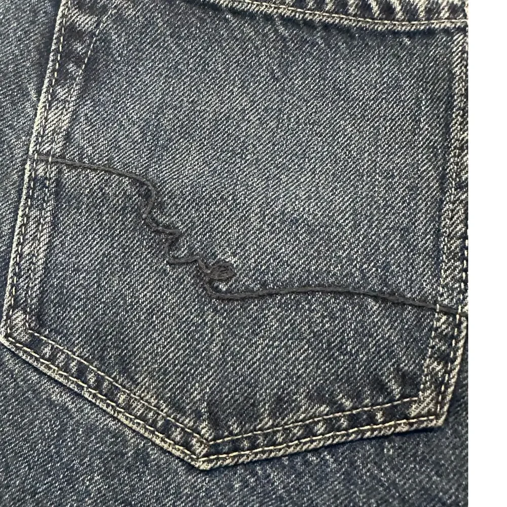 We The Free Cora Mid-Rise Slouchy Boyfriend Jeans Wide Leg Dark Wash, 28 EUC